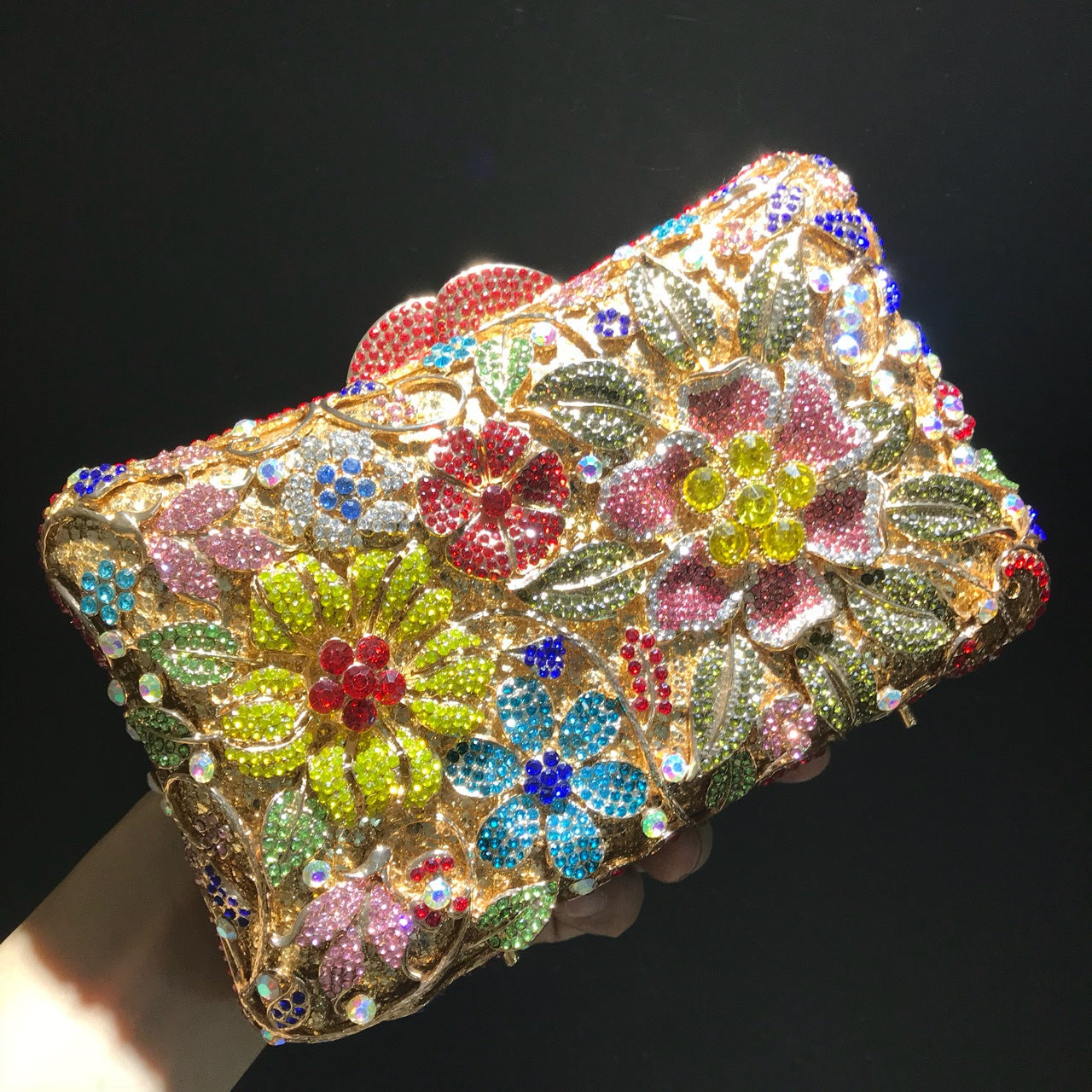 MRY · Floral and diamond-encrusted dinner bag
