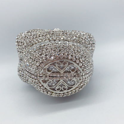 MRY · Diamond-encrusted skull dinner bag