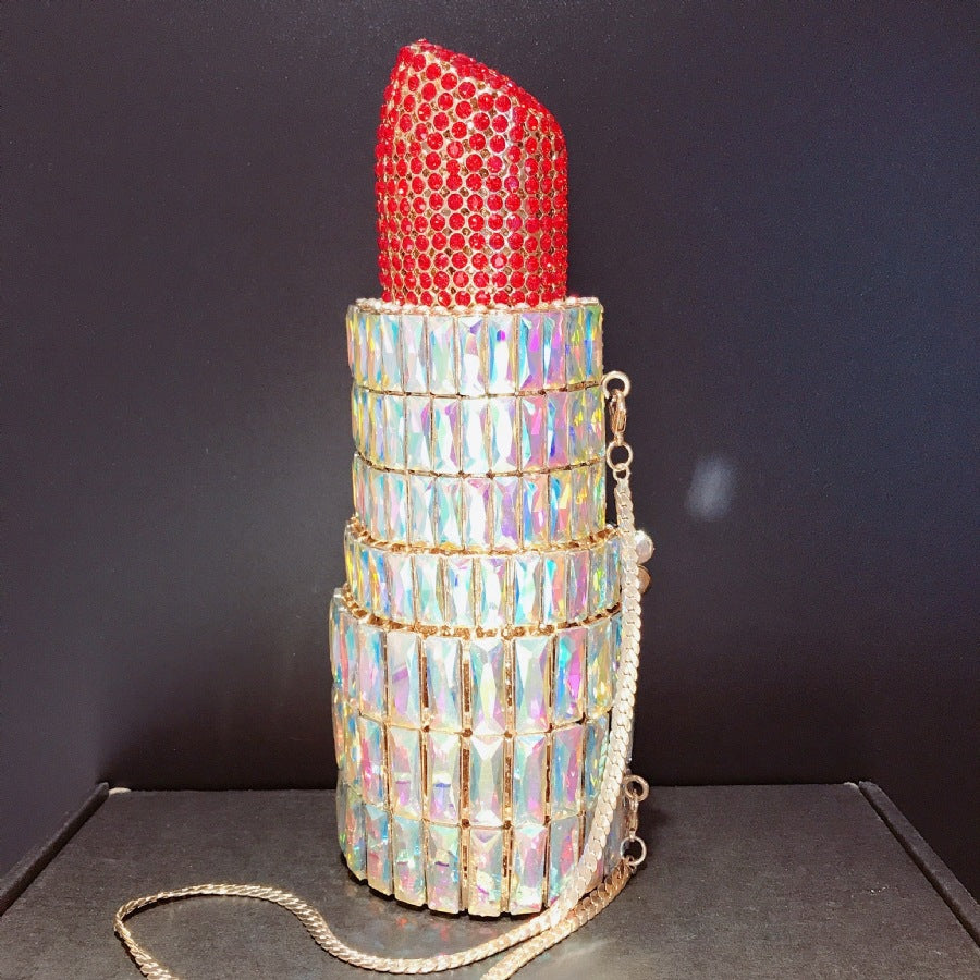 MRY · Lipstick and diamond dinner bag