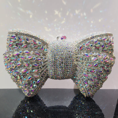 MRY · Diamond-encrusted bow dinner bag