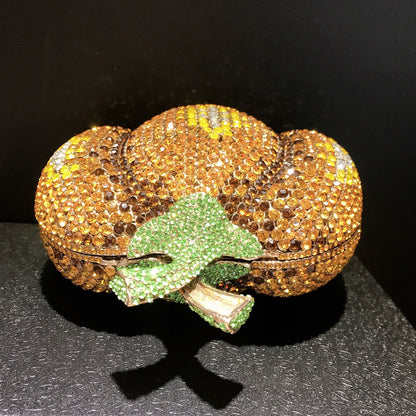 MRY · Pumpkin and diamond dinner bag