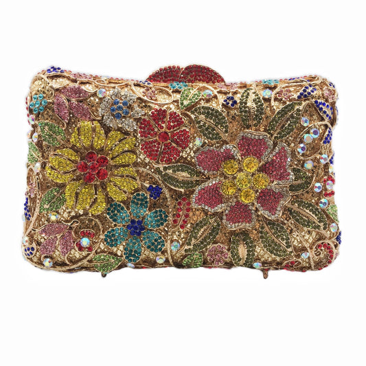 MRY · Floral and diamond-encrusted dinner bag