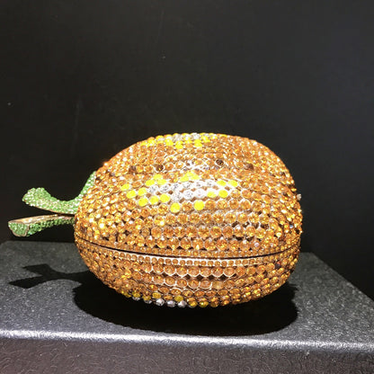 MRY · Pumpkin and diamond dinner bag