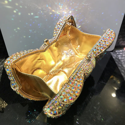 MRY · Diamond-encrusted bow dinner bag