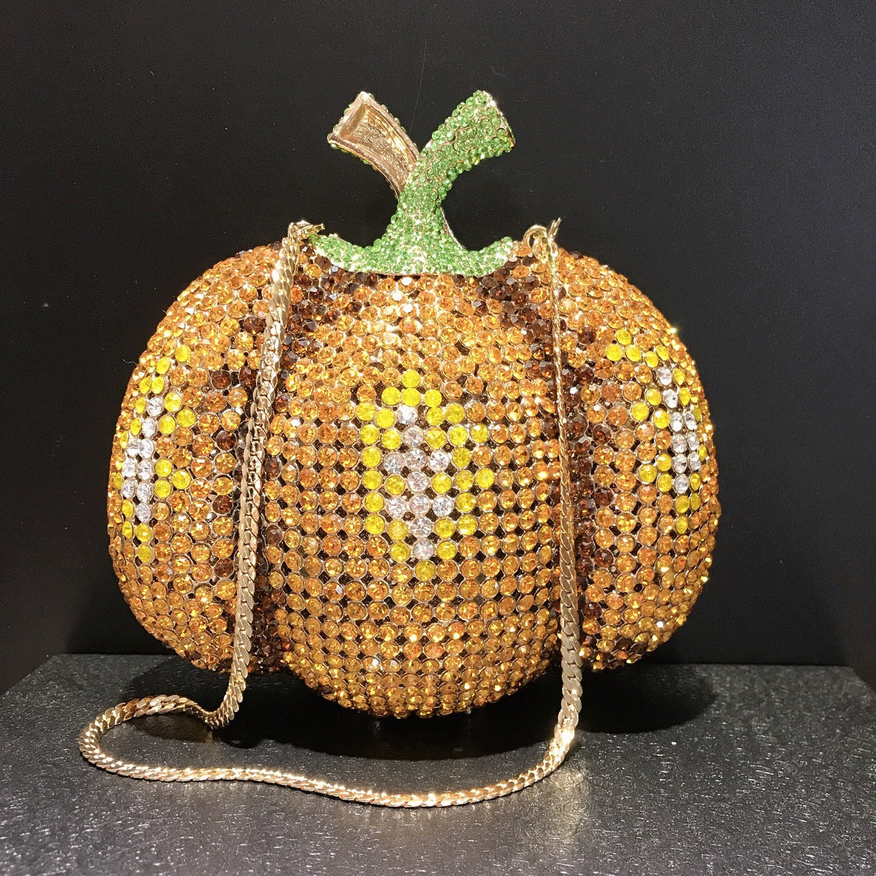 MRY · Pumpkin and diamond dinner bag