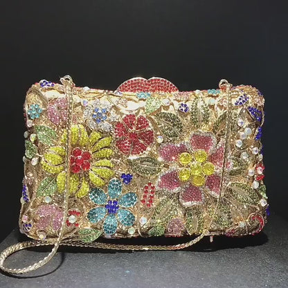 MRY · Floral and diamond-encrusted dinner bag